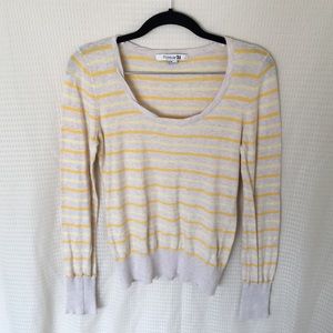 Forever 21 Crew Neck Sweater Grey, Yellow, White